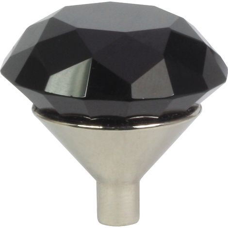 Domino Elegante Crystal G Möbelknopf 30mm in Chrom & Schwarz (1/5)