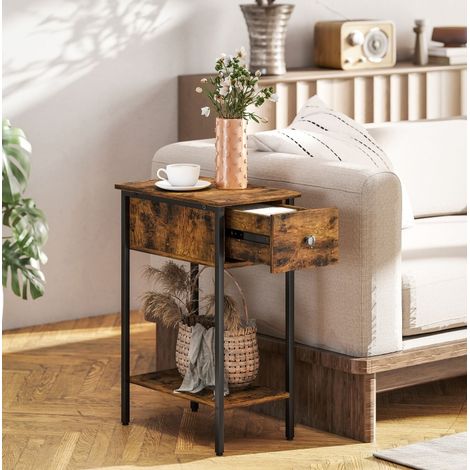 Mueble auxiliar con cajón y estante marrón OKMYHOME (1/5)