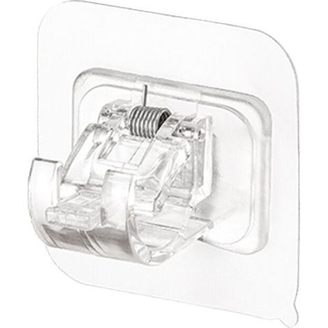 Supports de rideaux sans perçage, crochets de rideaux autocollants, supports de tringle à rideaux, supports de tringle à rideaux autocollants pour suspendre des rideaux (lot de 4) (1/4)