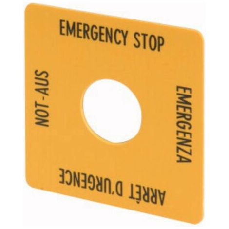 Eaton M22-XYK1 216484 (l x H) 50 mm x 50 mm NOT-AUS (de, en, fr, it) jaune 1 pc(s)