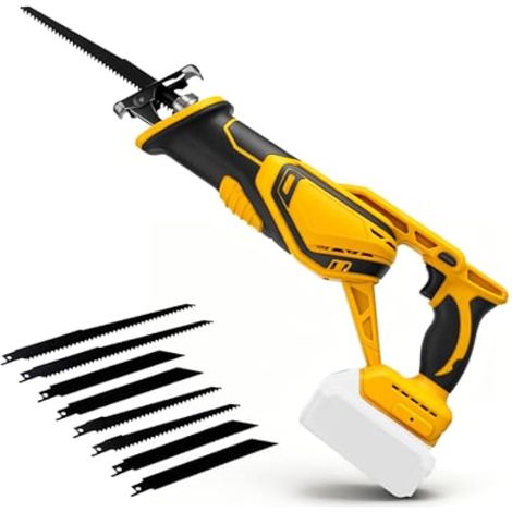 Scie sabre sans fil pour Dewalt 20 V, 3000 SPM, scie sabre sans fil, vitesse variable avec 8 lames de scie pour couper le bois, le métal, le plastique (sans batterie) (1/5)
