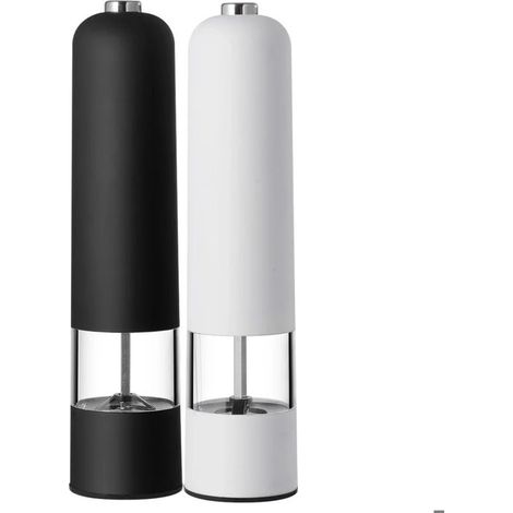 Moulins à Sel / Poivre Électriques - CHEFFINGER - Réglables - Blanc / Noir - Design Contemporain - Pratiques (1/5)