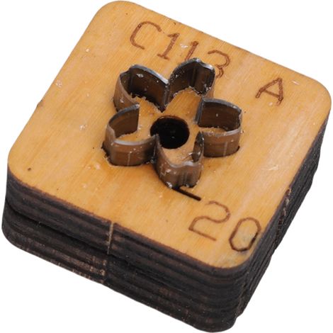 Stanzform für Leder, blumenförmig, Metall, Lederhandwerk, Stanzwerkzeug C113 A 20 mm / 0,79 Zoll (1/5)