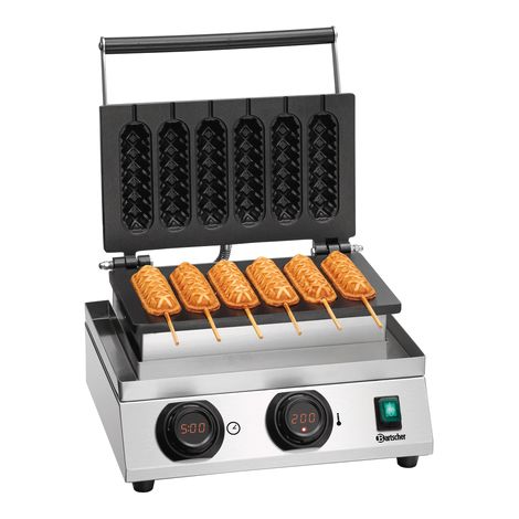 Gaufrier MDI lolly 600, 6 gaufre en épi, arrondie - Bartscher (1/4)
