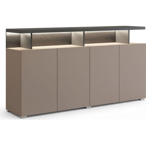 Aparador Virvele 101, Congo + Antracita, 84x153cm, Número de puertas: 440cm, Aglomerado laminado, LED (1/5)