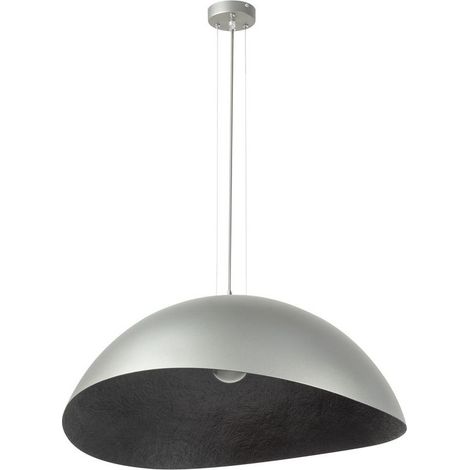 BOBOCHIC - Lustre ALTEA bicolore gris en acier  M Noir