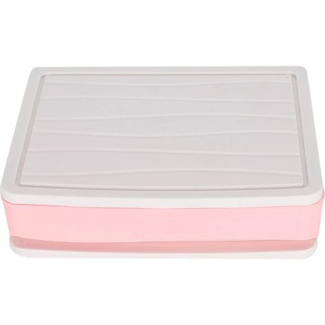 Table de maquillage à tiroir unique, organisateur de rangement pour cosmétiques, idéale pour la maison et la chambre à coucher (rose) (1/5)