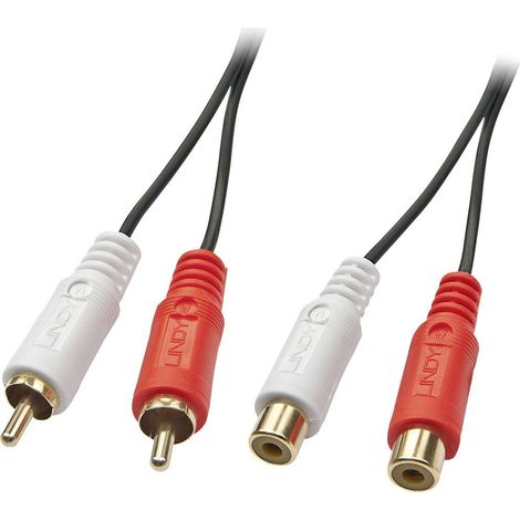 Câbles et adaptateurs audio vidéo LINDY Audio Cable 2xPhono Stereo 5m 2xRCA Jack male/female gold plated (1/2)