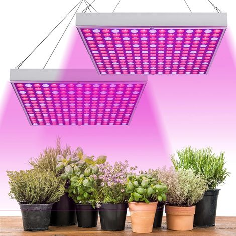2pcs 45W Lampe Horticole LED Croissance Floraison, Lampe de Culture LED Grow Light Indoor 225LEDs Lumière Rouge et Bleue, LED de Croissance à Spectre Complet pour Plantes Ensemencant