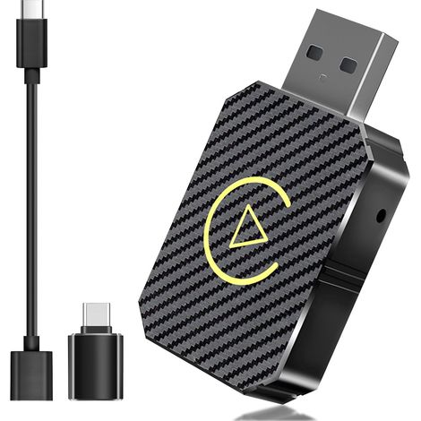 Adaptateur CarPlay sans Fil pour Apple iPhone, Adaptateur sans Fil carplay avec câble d'extension USB & USB-C/Type-C, Compatible avec Les Voitures à partir de 2016 et Phone iOS 10+ (1/5)