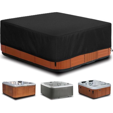 Housse De Protection Spa Couverture,Bache Spa ImperméAble,Tissu Oxford 420D,Bain à Remous Étanche à la poussière et aux UV Coupe Vent - Noir (200 200 85 cm) (1/5)