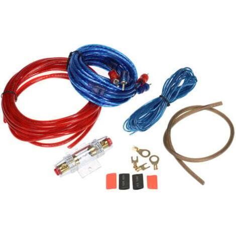 [JAMAIS UTILISÉ] Kit de montage d'amplificateur de caisson de basses Audio de voiture 1500W Kit de câblage AMP RCA câble de support de fusible de fil (1/4)
