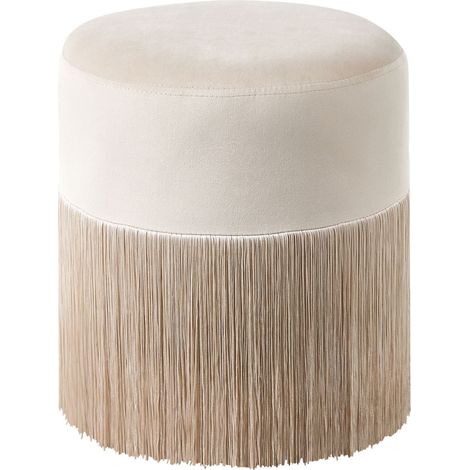 Pouf in velluto beige Virginia