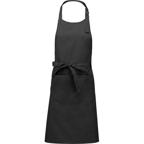 Tablier cuisine anthracite polycoton avec poche (1/2)