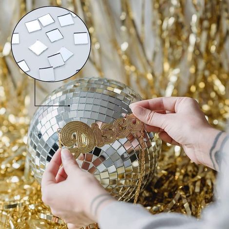 3000 selbstklebende Spiegelmosaik-Aufkleber, quadratische Mini-Spiegel-Aufkleber aus Glasmosaik für DIY-Disco-Partys und DIY-Dekorationen – 10 x 10 mm (1/5)