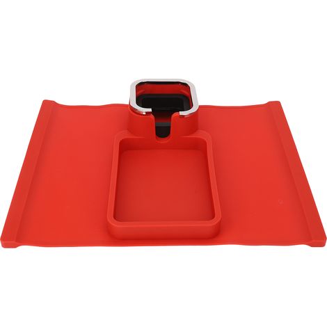 Porte-gobelet de canapé en silicone multifonction avec base antidérapante, plateau pour accoudoir de sofa, bureau, rouge (1/5)