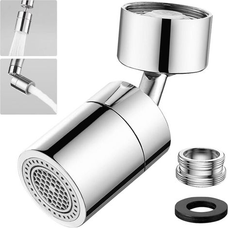 Aérateur de Robinet 360° Pivotant Embout Robinet Cuisine, Mousseur Robinet Économie D'eau avec 2 Modes de Pulvérisation pour Robinets avec Buse à Filetage Externe M22 ou Fil Interne M24
