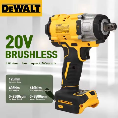 DEWALT DCF922 Chiave a percussione senza fili 18V XR compatta 1/2", solo macchina, montaggio strutture metalliche e ponteggi, per cantiere (1/5)