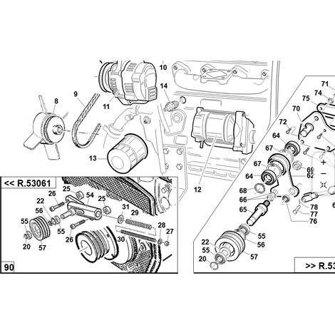 Tenditore cinghie motore x T1-2-4 ORIGINALE KUBOTA GIANNI FERRARI 01.90.00.1272