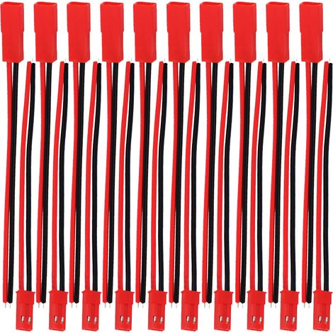Connecteur JST à 10 paires avec fil de connexion SYP pour bande LED mâle et femelle à 2 broches, câble de terminaison de 100 mm.