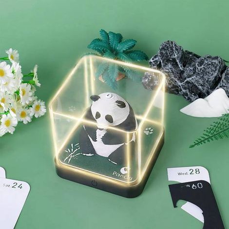 1 color: Black and white Material: Paper Hand-torn paper sculpture 2024, 3D panoramic creative ornament: Panda