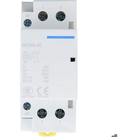 Contacteur AC domestique - MHY® - 2P 2NO - 40A - 220V/230V - Montage sur rail DIN 35mm - 50/60HZ (1/4)