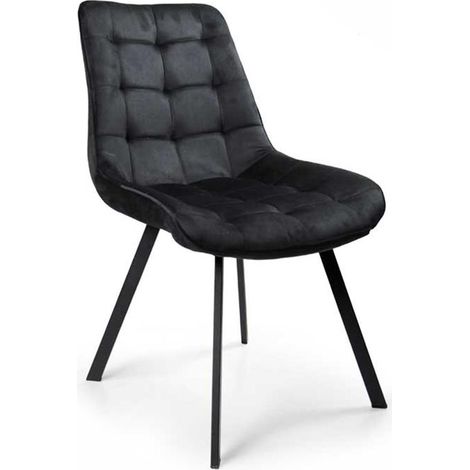 Set 4 poltrone in velluto nero cm 53x43x85h