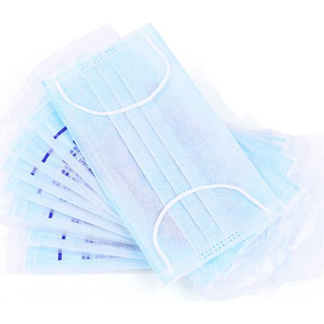 Lot de 10 masques jetables triple couche non-tissé épais, respirants et confortables (1/5)