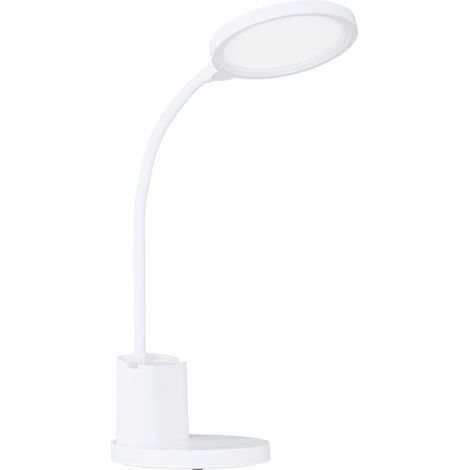 EGLO LED Akku Tischlampe Rehamna, aufladbare Nachttischlampe touch dimmbar, Schreibtischlampe Büro mit USB Ladefunktion, Kunststoff in Weiß, warmweiß-kaltweiß (1/3)