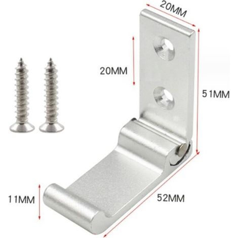 Klappbare Wandhaken aus silberfarbenem Aluminium – Set mit 4 unsichtbaren Halterungen für Helme und Jacken, inklusive Schrauben