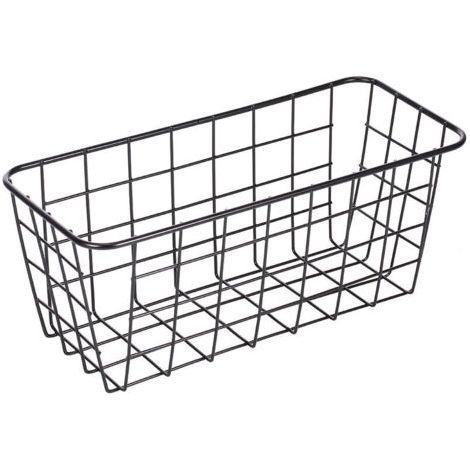 Panier de rangement en métal, organisateur d'étagère de salle de bain sans perçage, support mural pour étagère créative (1/5)