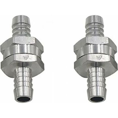 Clapet anti-retour Vanne de carburant en aluminium, clapet anti-retour à essence diesel (10 mm 2 pièces) pour système de carburant à carburateur à faible concentration, clapet anti-retour pour (1/4)