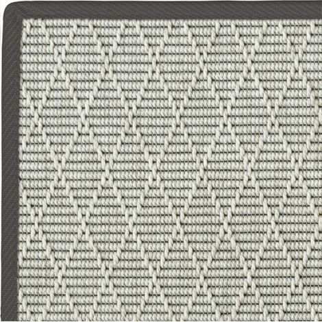 Tapis intérieur / extérieur Timika - Blanc craie - Galon noir - 200 x 200 cm (1/3)
