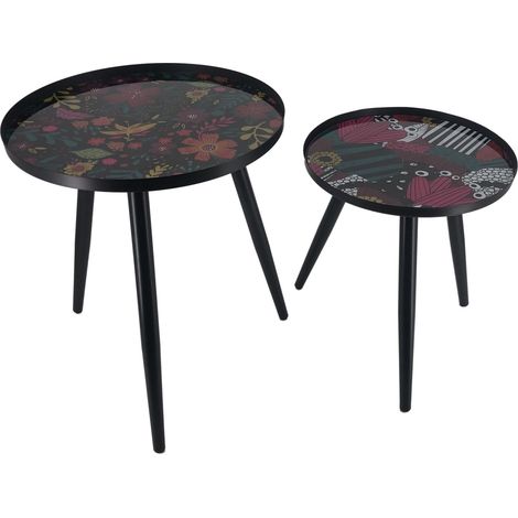 Ensemble de 2 tables gigognes design vintage OLGA (1/4)