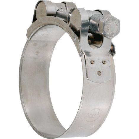 Abrazadera de apriete con pasadores - Para tubo grueso y armado - Acero inoxidable A2 104-112 - Unidad
