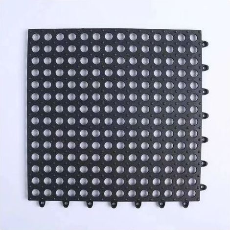 Lntyq Lot de 4 dalles de drainage emboîtables, 30,5 x 30,5 cm, antidérapantes, pour sol de piscine, baignoire, tapis de coussin modulaire en PVC souple, gris (1/4)