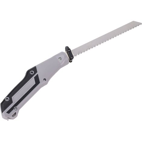 Mini scie sauteuse avec 2 lames à denture fine et poignée ergonomique pour l'élagage, la coupe de plaques de plâtre et de tuyaux en plastique. (1/5)