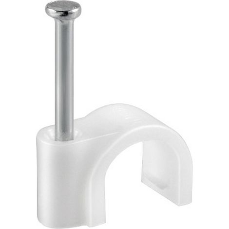 cf 24 pz fissacavi in nylon completi di chiodo chiodino per cavi da 5/6 mm (1/2)