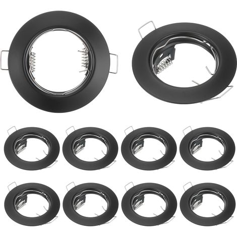 10pcs Support De Projecteur LED Encastré Support D'éclairage Noir (1/5)