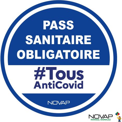 Panneau Pass sanitaire obligatoire - Rigide Ø80mm - 4020341