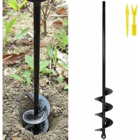 Mèche pour tarière de jardin 4 x 42 cm – Acier allié au manganèse – Compatible perceuses 18V – Creuse facilement le sol (1/5)