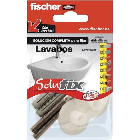 Kit di fissaggio per lavabo 569818 solufix fischer - 2 borchie sx 10x50mm - 2 borchie m8x110mm - 2 noci di nylon