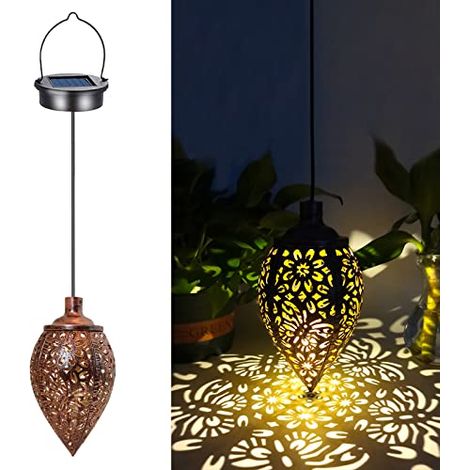 Lanterne Solaire Exterieur Jardin à Suspendre, Lampe Solaire Exterieur Decorative Arbre, Decoration Jardin Exterieur Solaire, Lampe Suspendue Vintage Métal Lampe Suspendue Extérieure étanche à LED (1/5)