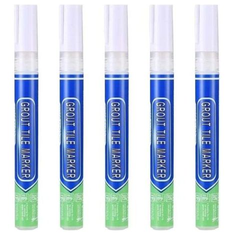 XVX 5 pièces de coulis blanc, imperméable, stylo réparation , pour carrelage mural, joint carrelage, sol, cuisine et salle bain (1/4)