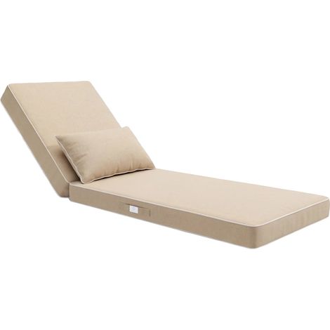 Coussin bain de soleil premium 190x60 cm avec coussin  - Jaune beurre