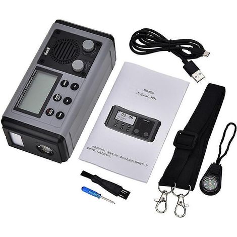 HRD907 Handkurbelradio, 10.000 mAh, Notfallradio, solaraufladbar, mit Licht, tragbares Radio für Notfallsituationen bei Stromausfall. (1/5)