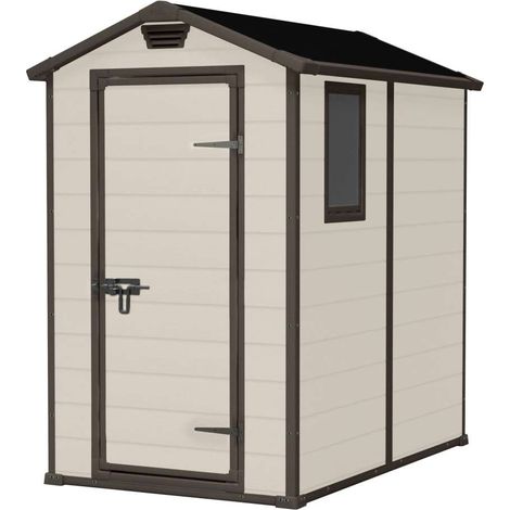 Casetta Keter da giardino in resina beige con finestra