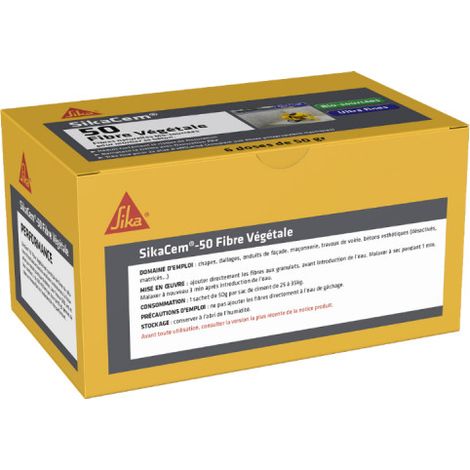 SIKA Pflanzenfaser SikaCem-50 - Für Beton und Mörtel - 6 Dosen à 50 g