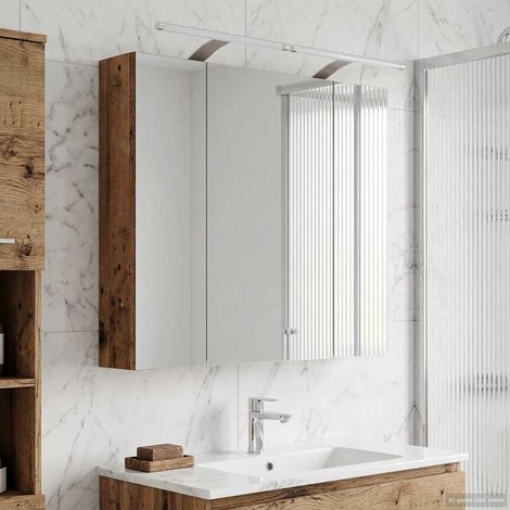 Armario con espejo de baño Madera vieja 80 x 14.5 x 70 cm
