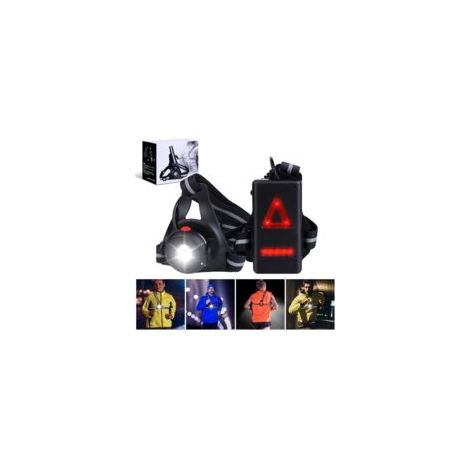 Wiederaufladbare USB-Lauflampe mit 500 Lumen – IPX6 wasserdichte Brustlampe mit 3 Leuchtmodi – 90° verstellbar – Ideal zum Joggen, Campen und Laufen – Crezuo (1/4)